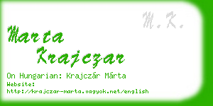 marta krajczar business card