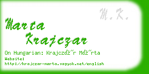 marta krajczar business card